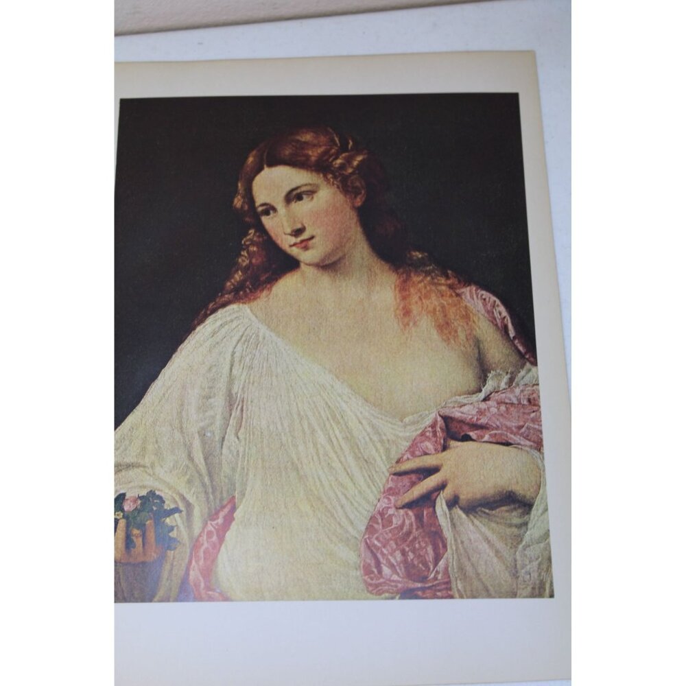 Titian Flora Portrait Print Vintage 92512 Venetian School